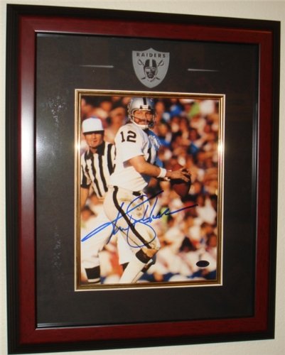 Ken Stabler Autographed/Hand Signed Oakland Raiders 8 x 10 Photo - Custom Framed