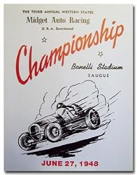 1948 Bonelli Stadium Saugus Ca Midget Racing Program Poster Print