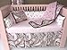 Bacati - Retro Flowers Blush (Pink/Brown) 5 Pc. Crib Bedding