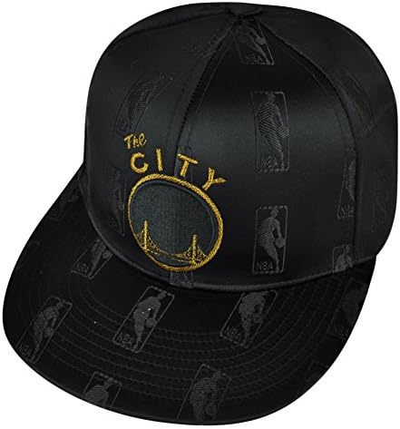 NBA Golden State Warriors Black Satin Fitted Size 7 1/2 Hat Cap Flat Bill