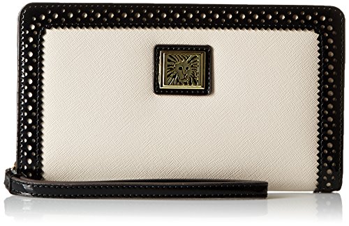 Anne Klein Perfect Tote Medium Wristlet, Bone/Black/Black