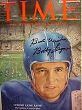 Bobby Layne Detroit Lions Autographed November 29, 1954 Time Magazine Professionally Matted Cover