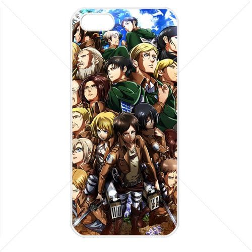 Shingeki no Kyojin Attack on Titan Manga Anime Comic Apple iPhone 5 5S TPU Soft Black or White case (White)