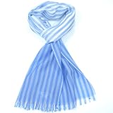 Women's Striped Shawl Wrap/Stole-Extra Fine Merino Ladies Scarf cum shawl and wrap - Made in Scotland