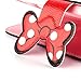 Yakamoz Lovely Cute Black Red Bow Bowkot Polka Dot Leather Flip Wallet Stand Case with Card Slots for Apple iPhone 5 5S with Free Screen Protector & Stylus Pen