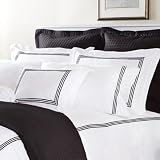 Roxbury Park Decorative Pillow With 3 Black Embroidered Stripes