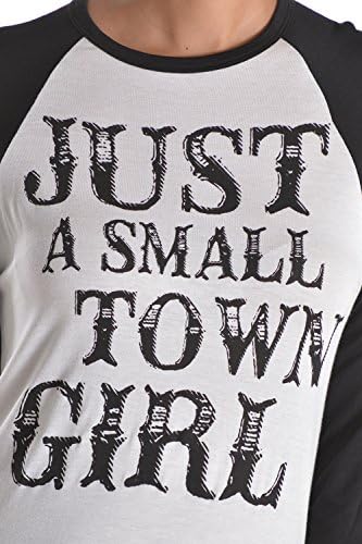 Plus Sized Just A Small Town Girl 3/4 Sleeve Raglan Tee 2XL Black