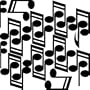 MUSICAL NOTES...WALL STICKERS DECALS ART DECOR, LAVENDER