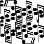 MUSICAL NOTES...WALL STICKERS DECALS ART DECOR, BLACK