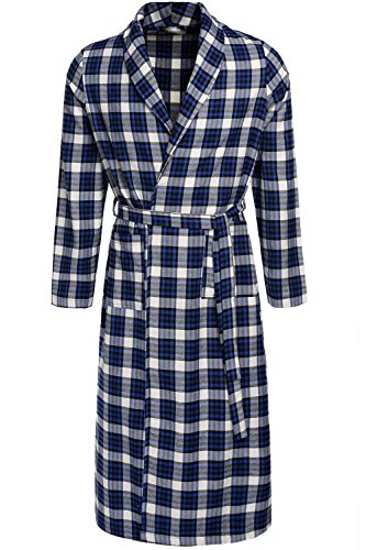 Avidlove Men Robes Cotton Blend Bathrobe Long Sleepwear with Pockets