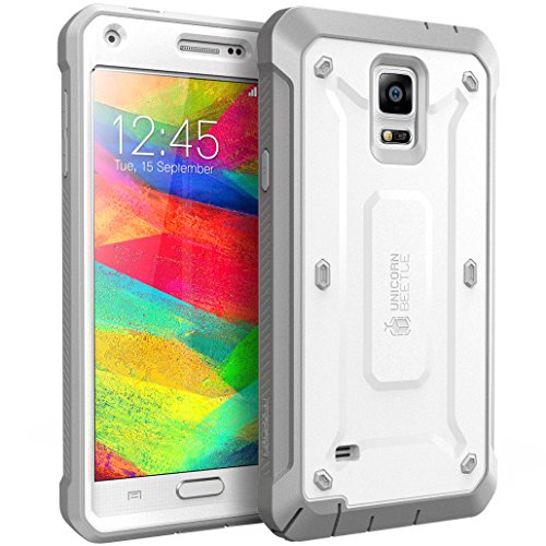 Samsung Galaxy Note 4 Case, SUPCASE [Heavy Duty] Belt Clip Holster Case for Galaxy Note 4 [Unicorn Beetle PRO Series] Full-body Rugged Hybrid Protective Cover with Built-in Screen Protector (White/Gray), Dual Layer Design + Impact Resistant Bumper