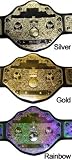 Champion ship leather belt with metal plate and stones