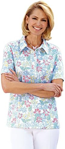 Blair Women's Plus Size Light 'n Lovely Polo Top
