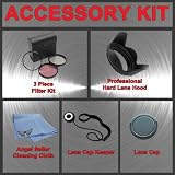Canon TS-E 90mm f/2.8 Professional Hard Lens Hood + 3 Piece Filter Kit + Cap Keeper + Lens Cap + Angel Seller Cleaning Cloth Lens Accessory Kit