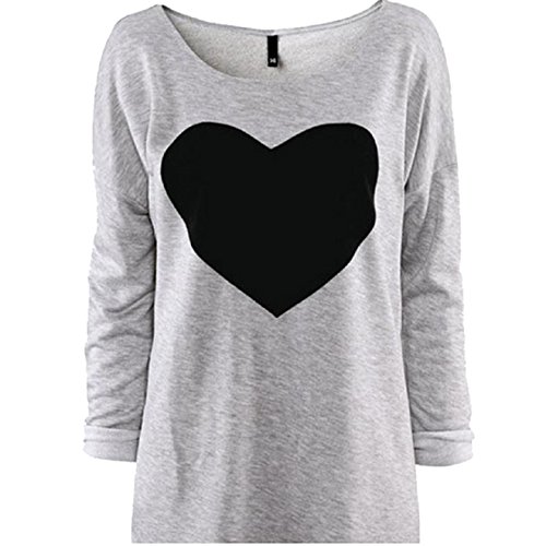 Latasa Women's Fashion Leopard Printed Long Sleeve Loose T-shirt Blouse Tops