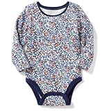 オールドネイビー OLD NAVY/ パターンワッフル-ニットボディスーツ ブルーマルチフローラル ロンパース長袖 12～18ヶ月【並行輸入】