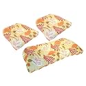 3-pc. Wicker Cushion Set - Beige/Orange