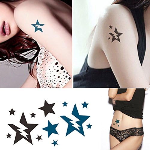 Aobee Waterproof Temporary Pentagram Lightning Tattoo Body Art Stickers