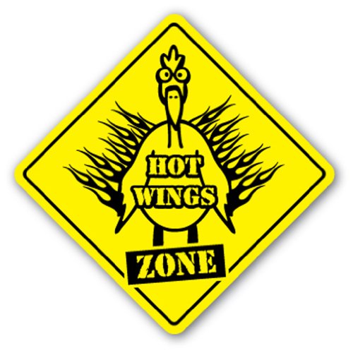 WINGS ZONE -Sign- buffalo hot sauce chicken wing spicy