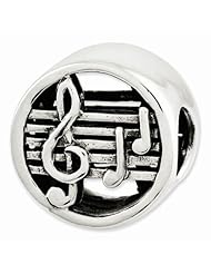 Sterling Silver Reflections Music Notes & Staff Bead QRS2649