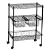 3-Tier Cart with Wire Shelving - Black