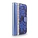 Galaxy S6 Edge Plus Case, Cellularvilla [Diamond Jewel] [Card Slots] Embossed Flower Design Premium Pu Leather Wallet Case Flip Cover for Samsung Galaxy S6 Edge Plus / S6 Edge+ (Navy Blue)