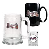 Atlanta Braves Primary Logo 15 oz. Tankard, 15 oz. Ceramic Mug and 2 oz. Shot Glass Set