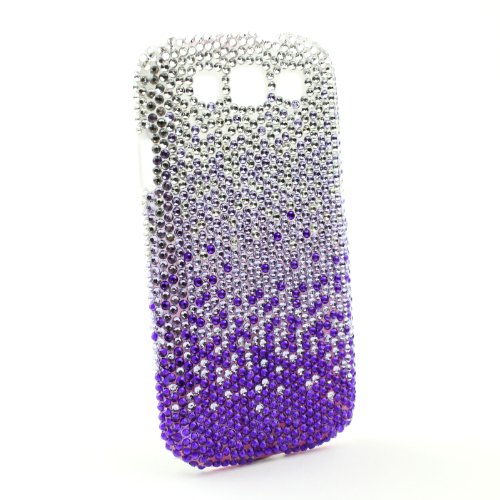 Crystal Case for Galaxy S III Crystal Diamond Waterfall Phone Cover S3 Purple