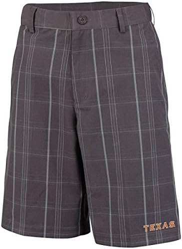 Texas Longhorns Mens Charcoal Plaid Sonoma Woven Short:30