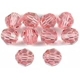 10 Light Rose Round Swarovski Crystal Beads 5000 6mm