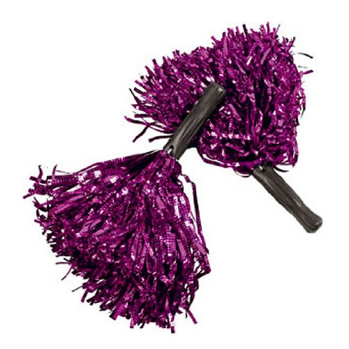 Cheerleading Metallic Purple Pom Poms (1 dz)