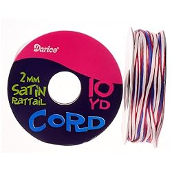 2mm Satin Rattail Cord, Patriotic Colors, 10 Yd Roll (Pack of 1)