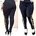 Womens Plus Size black Leggings with Elegant lace Panel Sizes YP1283 Made in USA