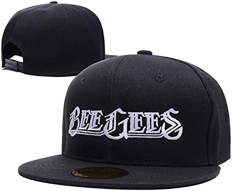 HAIHONG Bee Gees Band Logo Adjustable Snapback Embroidery Hats Caps - Black