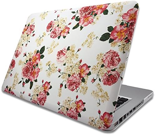 MacBook Pro 13" Floral Rose Pattern Case Cover, Novo Rubberized Hard Shell w/ Soft Touch Matte Finish, Durable &amp; Lightweight, Best Protection for Your Apple MBP 13 inch w/ CD-ROM (Non Retina Display)