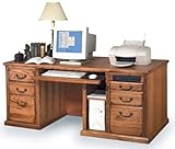 Huntington Oxford Wheat Double Pedestal Desk (Wheat Finish) (29"H x 68.2"W  ....