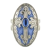 The Vatican Library Collection Blue Jewel Cross Stretch Ring