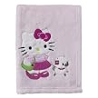 Bedtime Originals Hello Kitty and Puppy Fleece Blanket with Applique - Pink