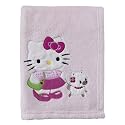 Bedtime Originals Hello Kitty and Puppy Fleece Blanket with Applique - Pink