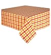 Durable Hand Woven 100% Cotton Orange and Yellow Plaid Tablecloth 60x60 Inches