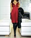 Edel glamour&ouml;ses Satin Kleid dunkel rot
