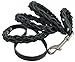 Black Genuine Leather Braided Dog Leash 45