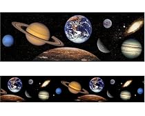 2 packs Outer Space Wall Paper Solar System Planets Wallpaper Border