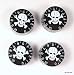 4 x Speed Knobs Hatbox Guitar Knobs - Amber Black With White Skull Mark