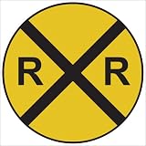 Art4Kids Railroad Crossing Mounted Art Print -18x18
