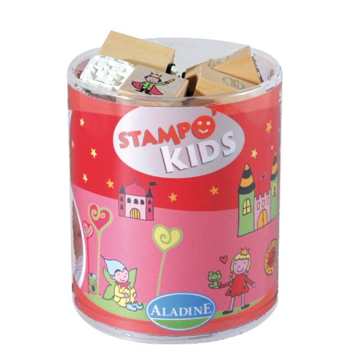 Aladine Fairyland Themed Rubber Stamps, Set of 15 Plus 1 Ink Pad