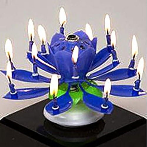 COOLEST Amazing Musical Rotating Birthday Candle - Blue