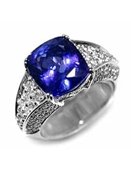 18K White Gold Tanzanite and Diamond Ring -- LIFETIME WARRANTY