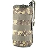 Cevinee&trade; Ultra-light Tactical MOLLE Water Bottle Pouch, Drawstring Open Top & Mesh Bottom Travel Water Bottle Bag