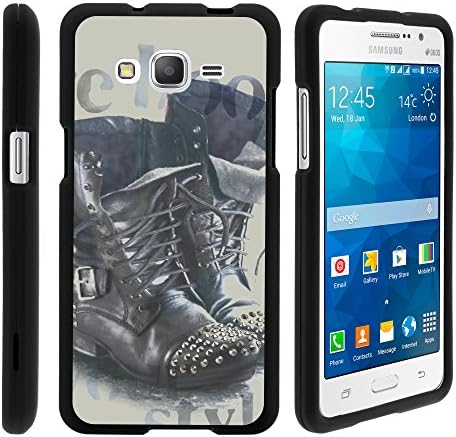 Galaxy Grand Prime Case, Stylish Personalized Protective Snap On Hard Case Phone Protector for Samsung Galaxy Grand Prime SM-G530H, SM-G530F (Cricket) from MINITURTLE | Includes Clear Screen Protector and Stylus Pen - Black Stylish Rain Boots